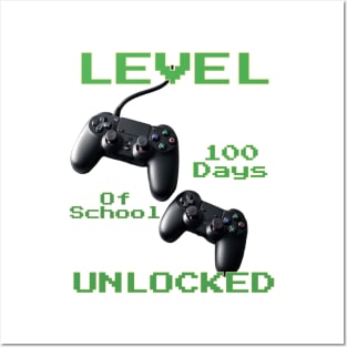 Level Unlocked 100 Days of School - PanfurWare LLC Posters and Art